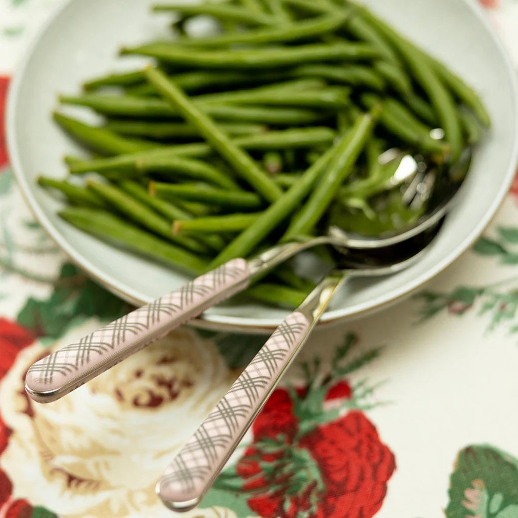 Tartan Salad Servers, Pink