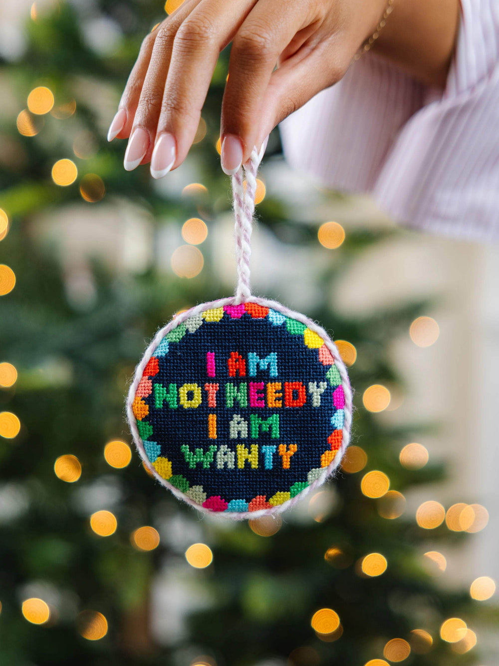 Needlepoint Ornament - Not Needy