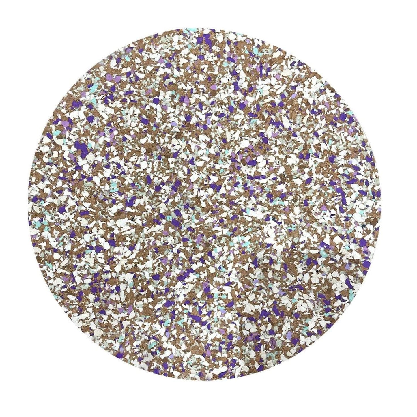 Purple Round Speckled Cork Placemat