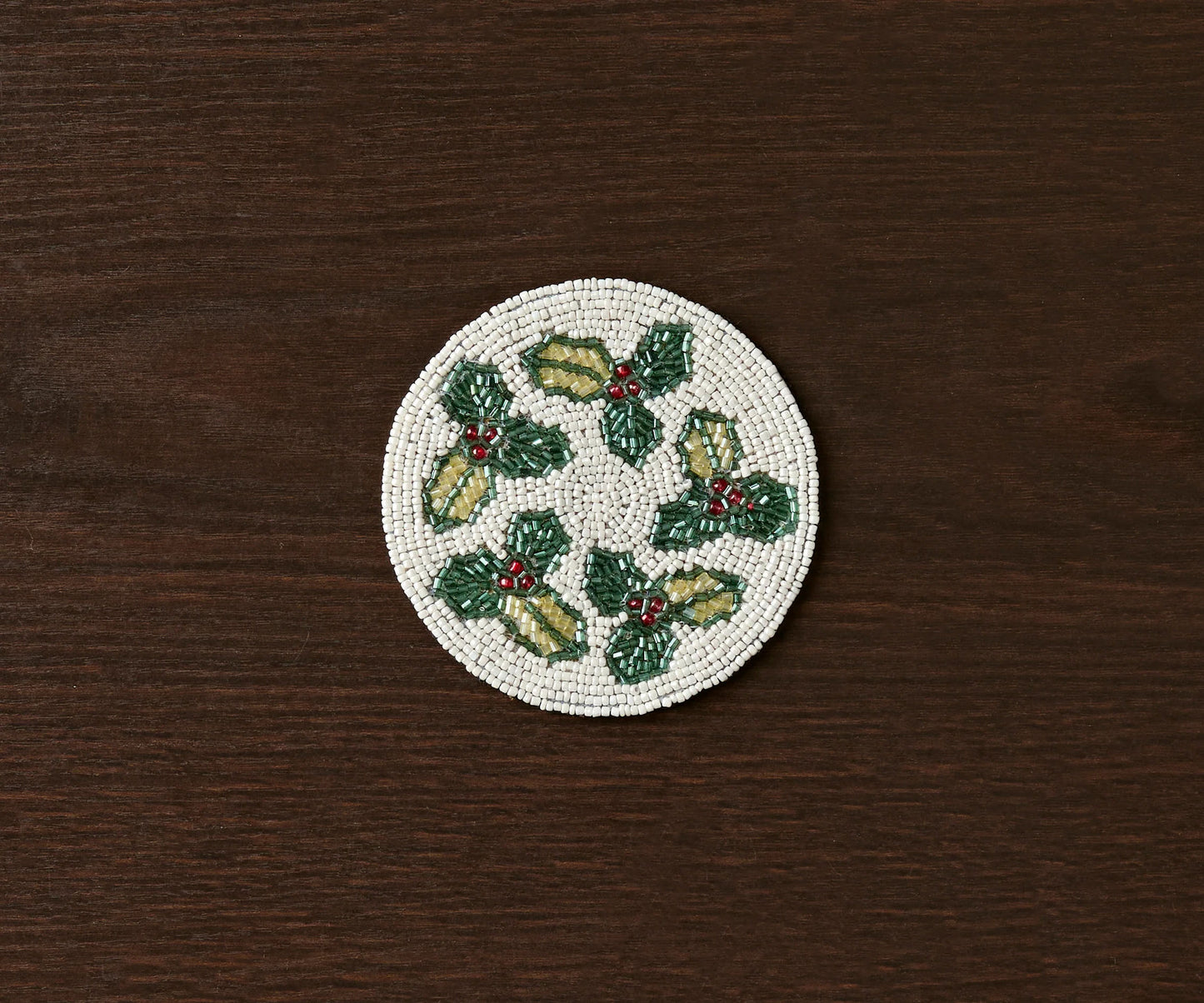 Hand-sewn Embroidery Seed Beaded Coasters