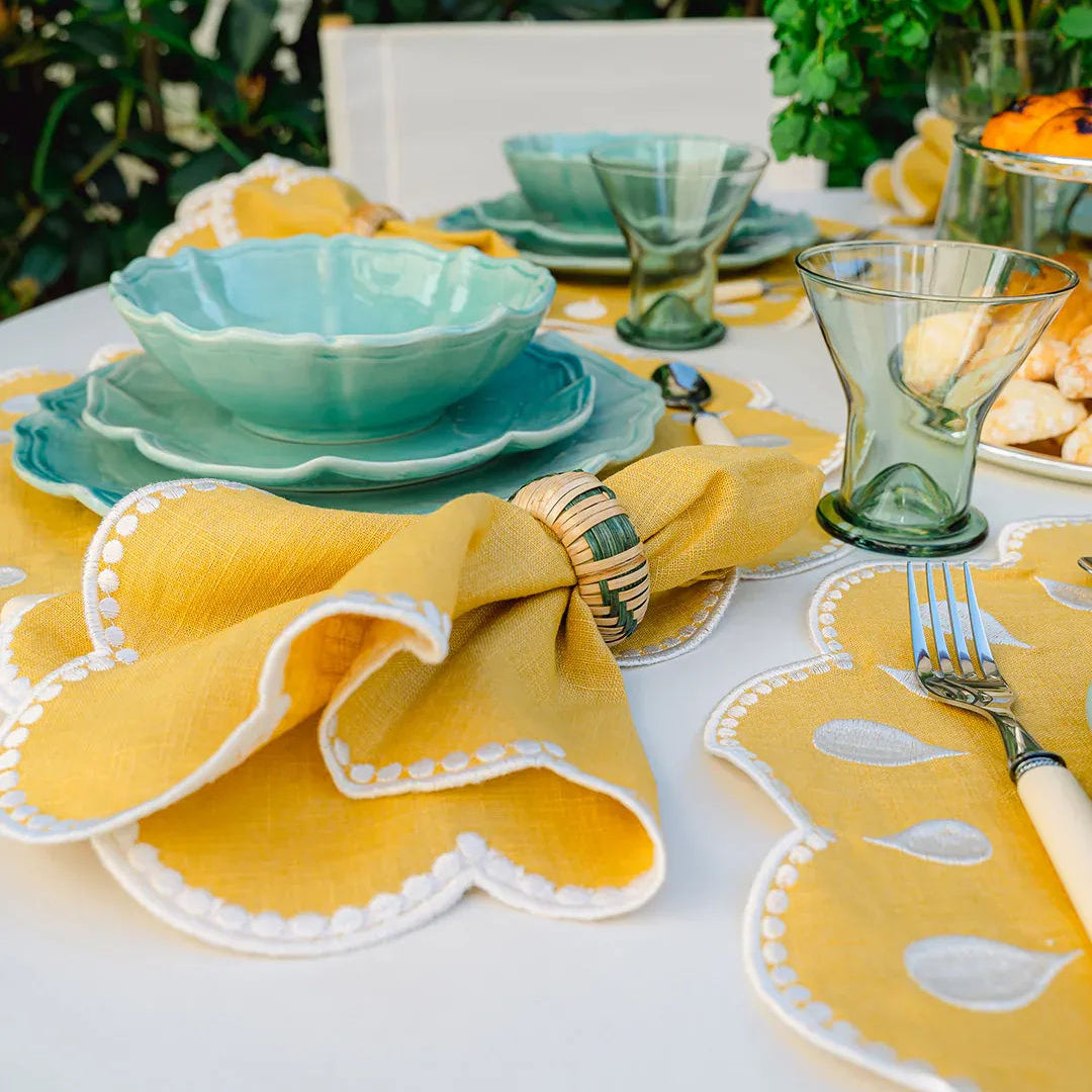 Gotas Napkin, Yellow with White