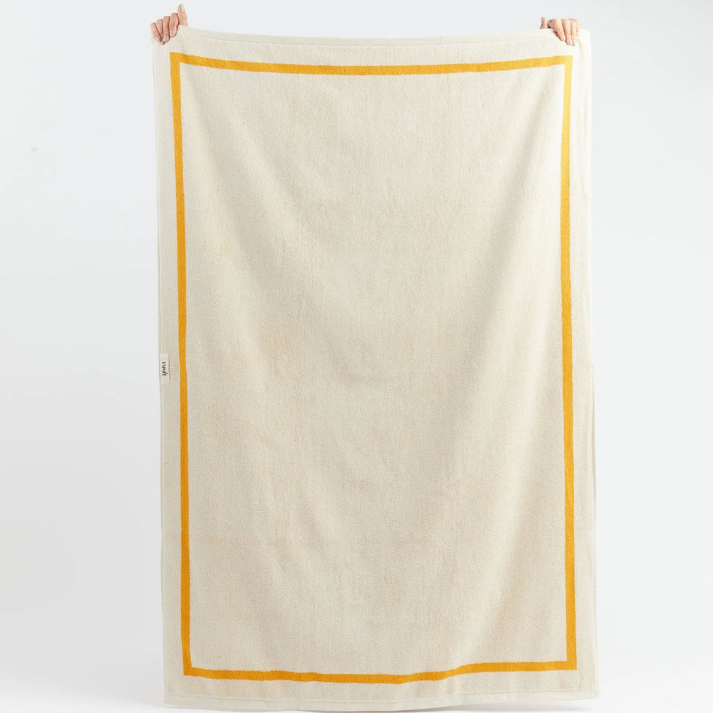 Classic Ecru and Yellow Towels - Set of 8