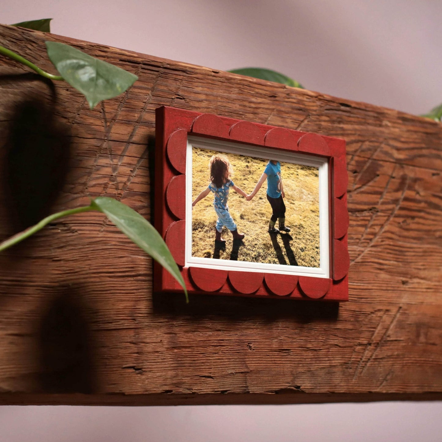 Brick Red Stained Scallop Frame