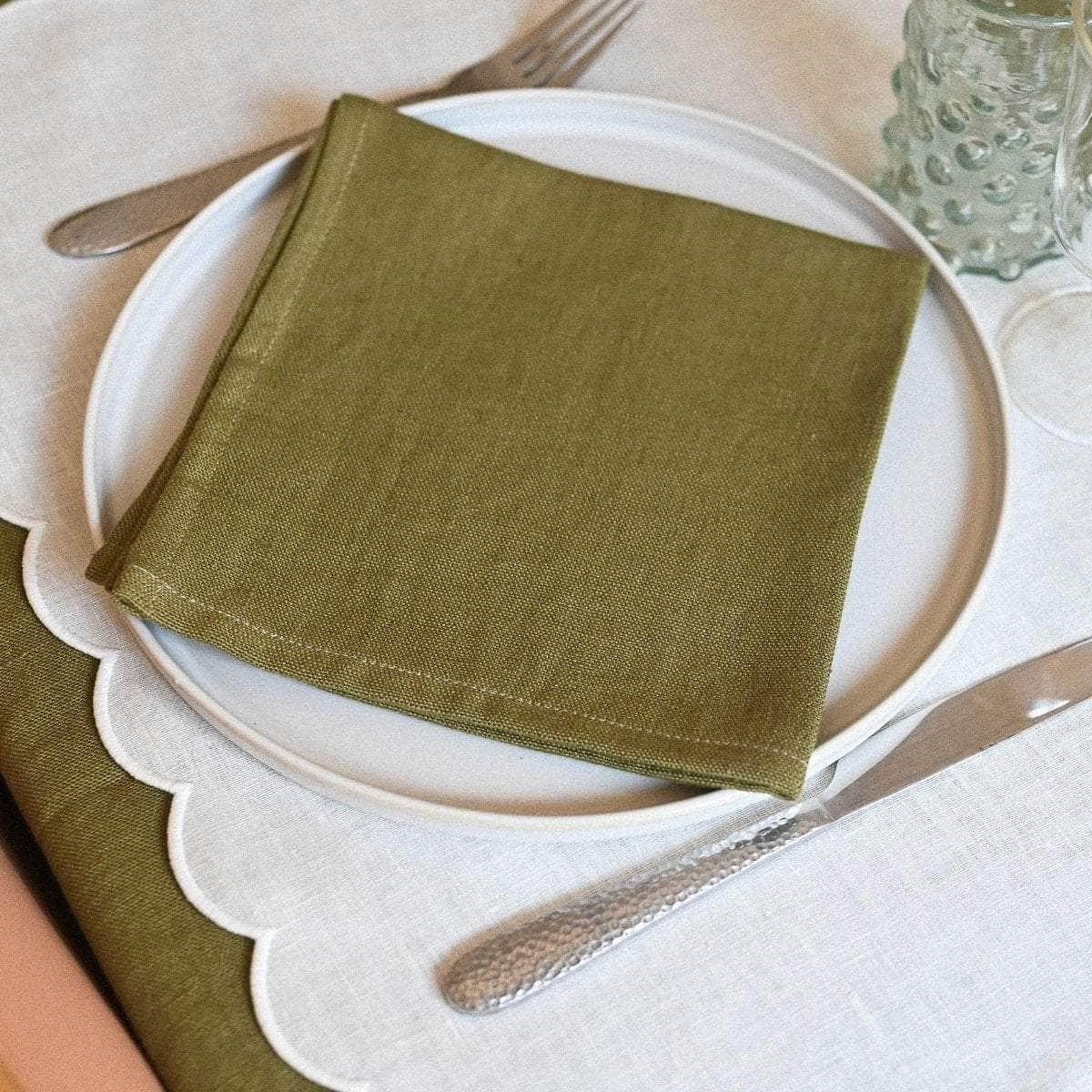 The Olive Green Linen Napkin