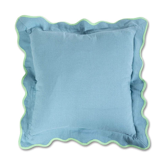 Darcy Linen Pillow - Aqua + Mint