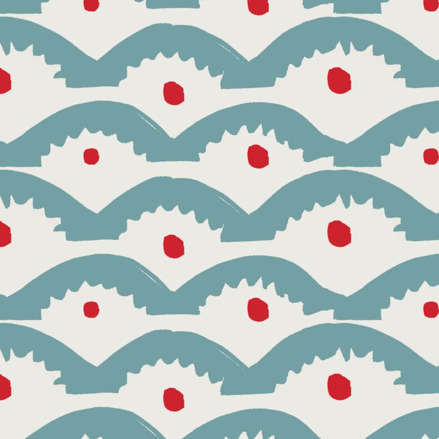 Wiggly Squiggly Wallpaper - Blue and Red