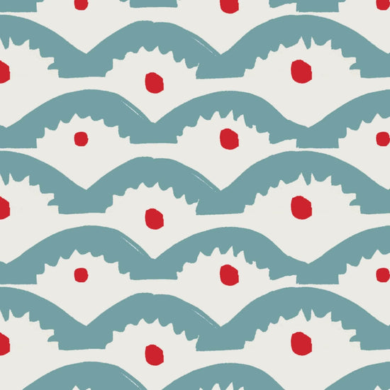 Wiggly Squiggly Wallpaper - Blue and Red