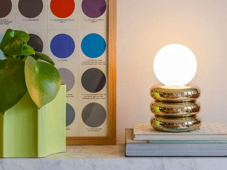 Brass rechargeable table lamp