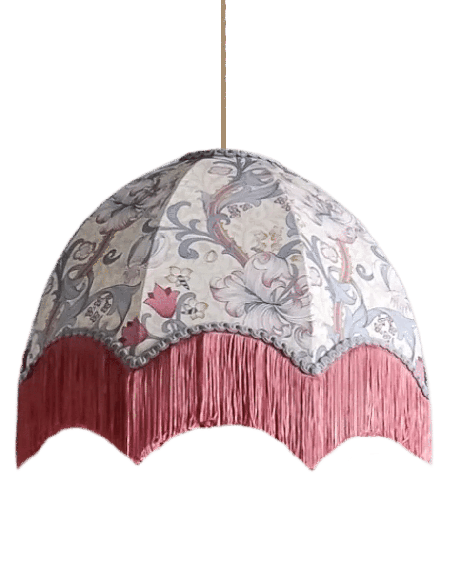 Golden Lily Lampshade - Dove/Plum