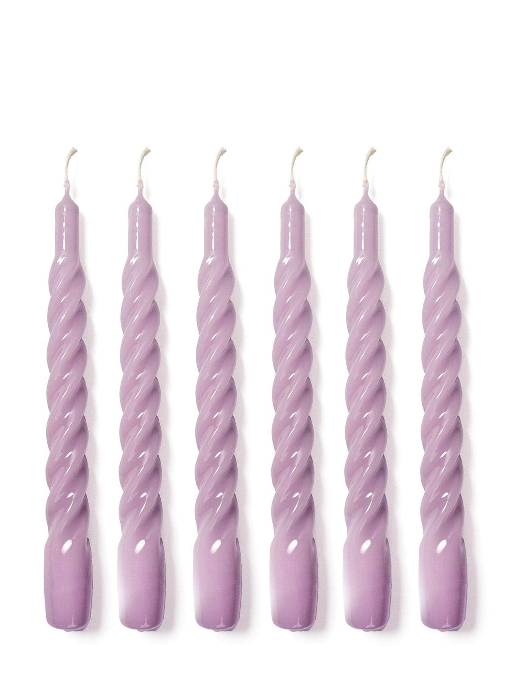 Lilac Twisted Gloss Candles - Set of 6