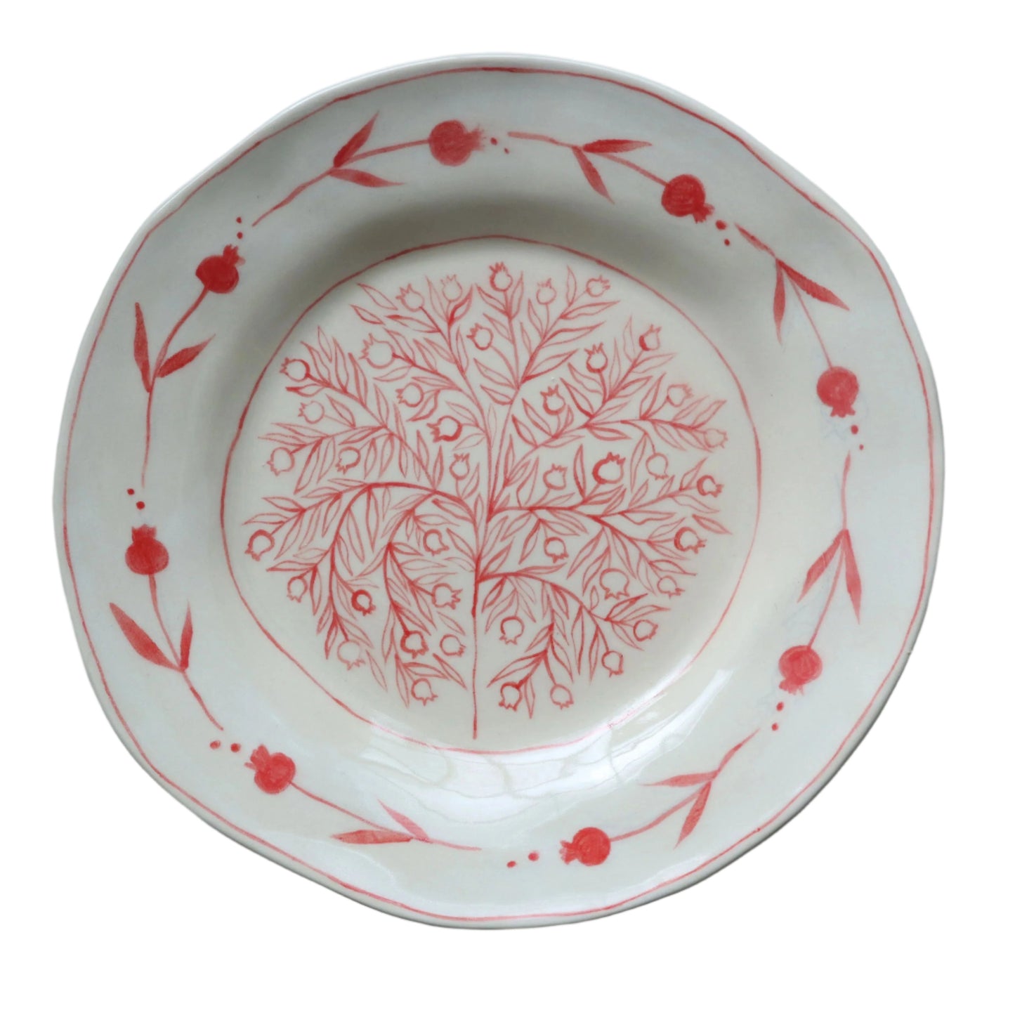 Pomegranate Plate - Red 02