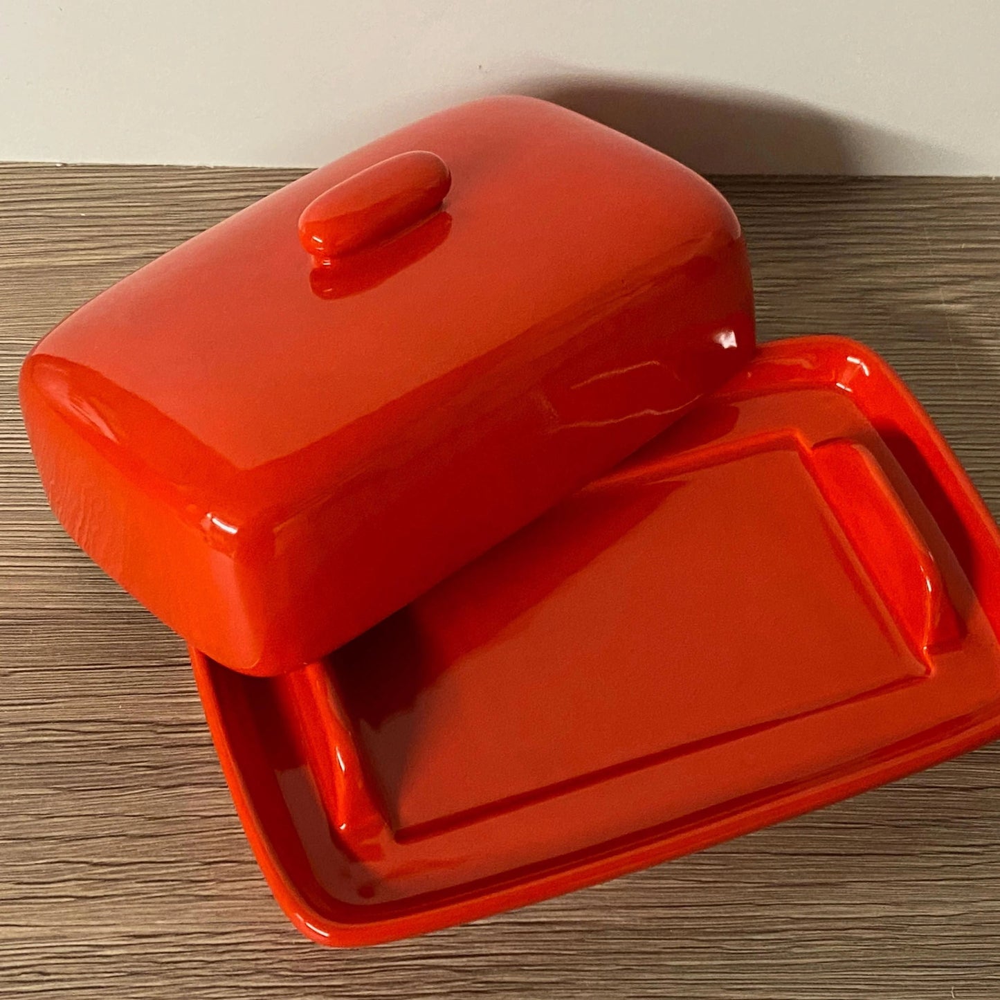 Butter Dish Red Glaze