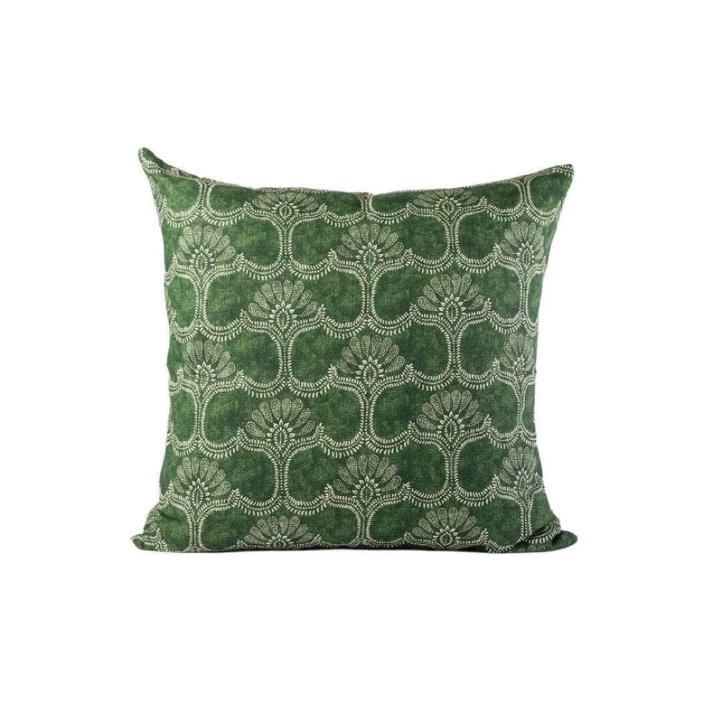 Arabesque Linen Scatter Cushion in Green