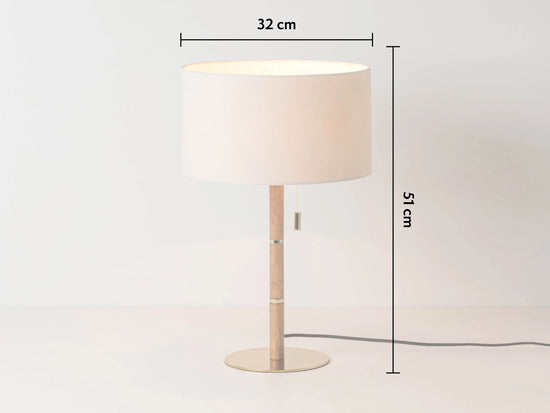 Brass disk table lamp