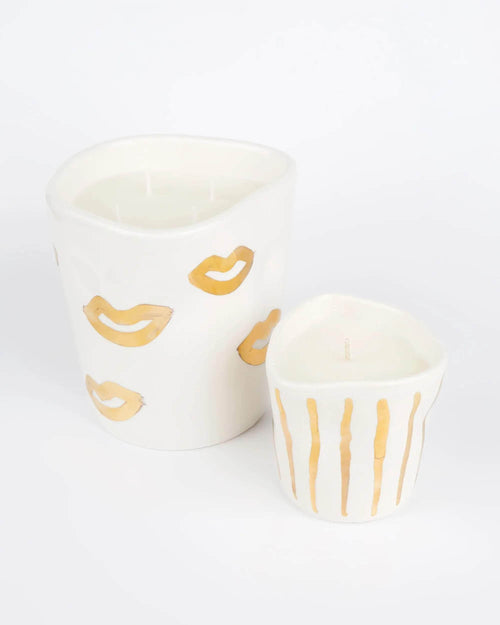 Gold Stripes Candle