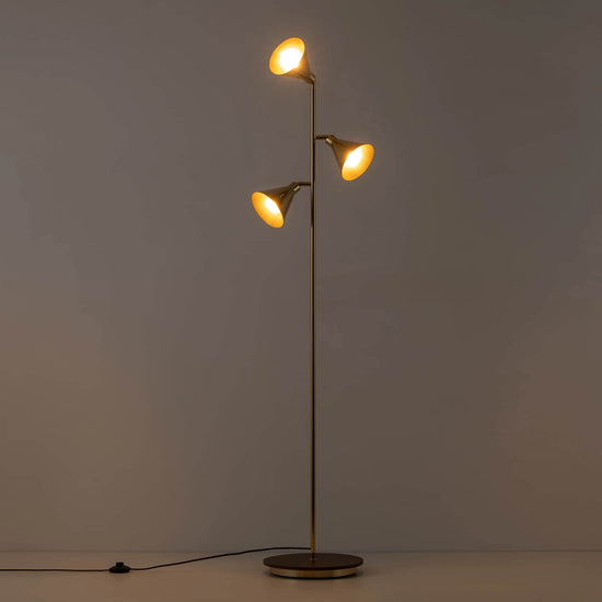 Brass cone floor lamp