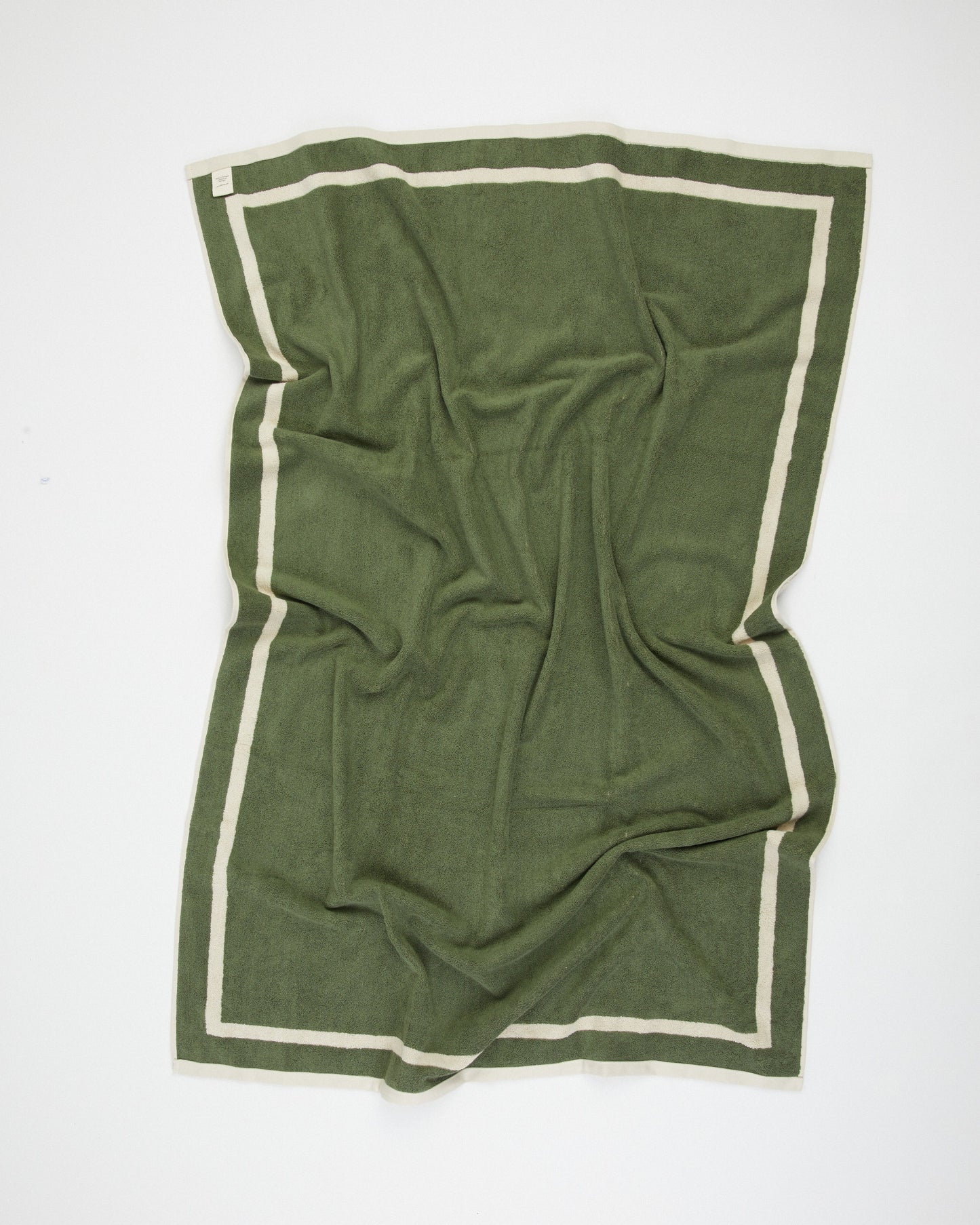 The Classic Ecru and Green Towel