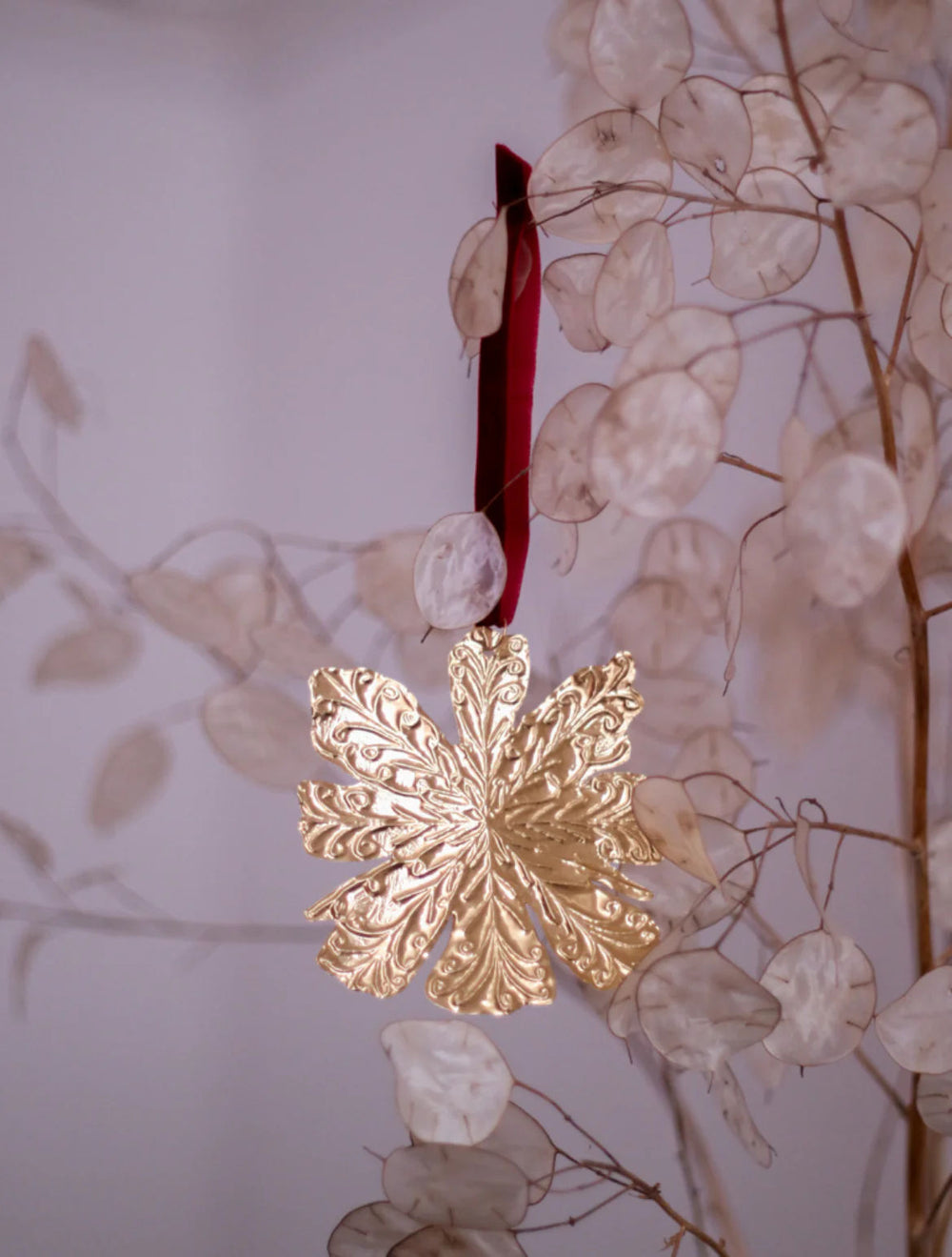 Gold Embossed Snowflake Ornament