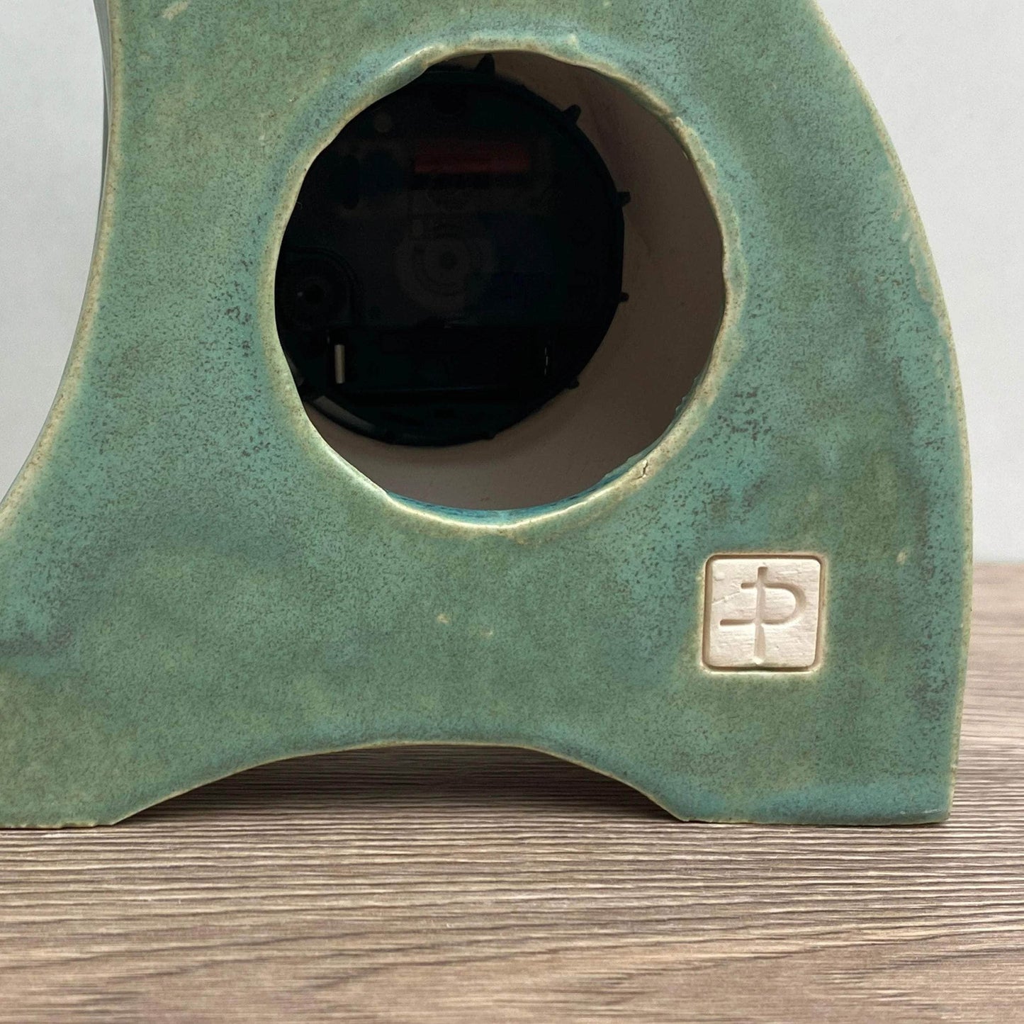 Ceramic Mantel Clock with Enclosed Face - Cornish Copper