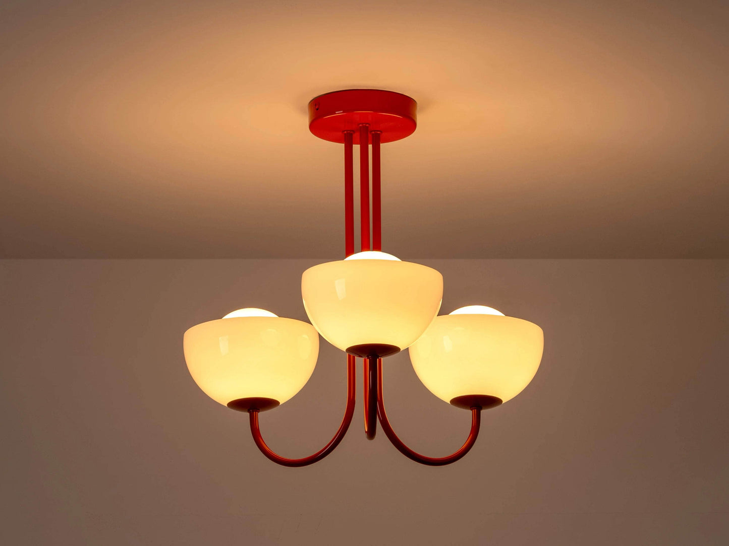 Jam Red 3 Light Dome Ceiling Light