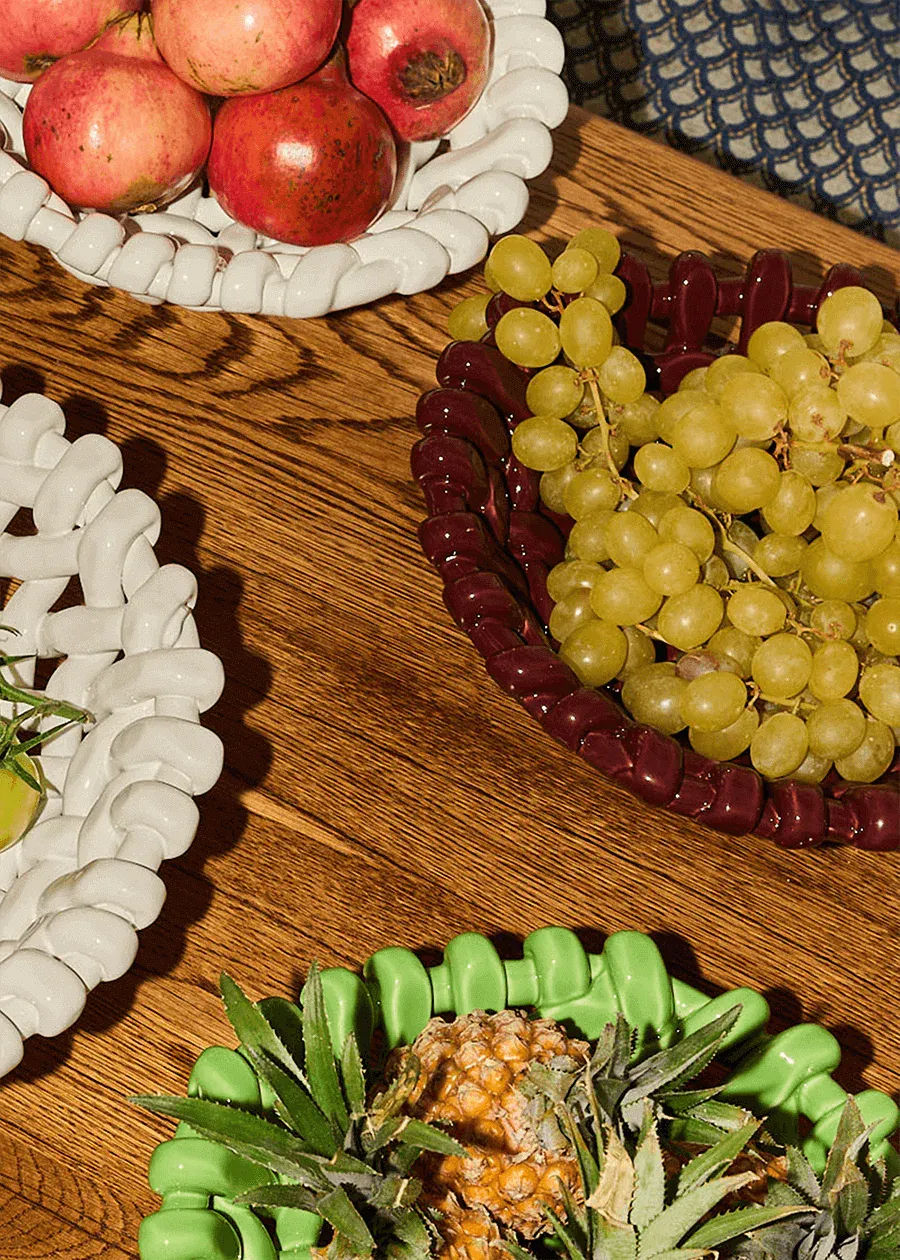 Burgundy Basketweave Bowl