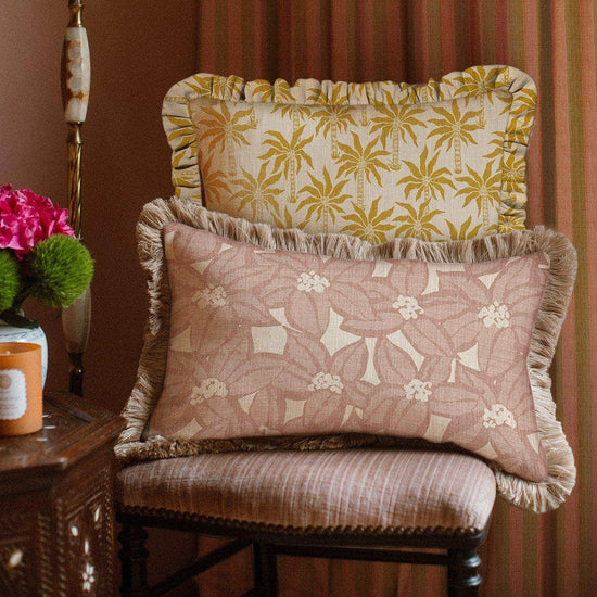 Cushion Laura Mustard & Ecru (45x45cm)