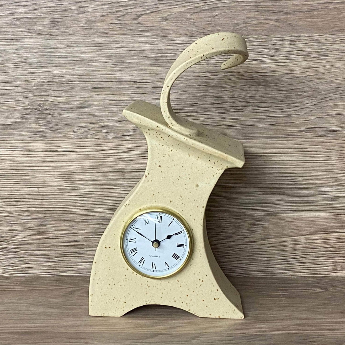 Ceramic Mantel Clock with Enclosed Face