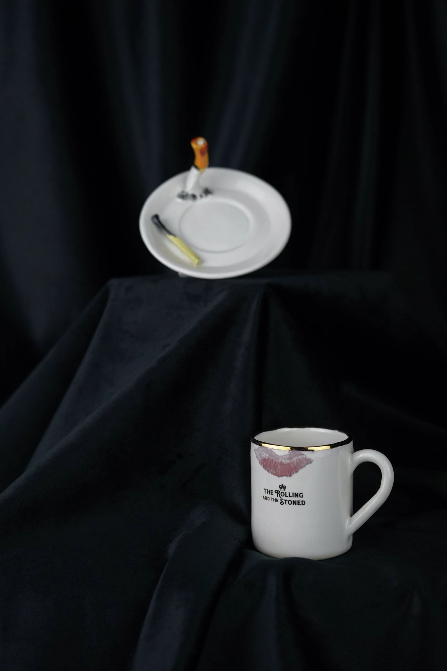 Lipstick Ciggy Espresso Cup & Saucer