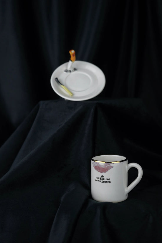 Lipstick Ciggy Espresso Cup & Saucer