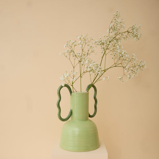 Wiggle Handle Vase - Mint Green