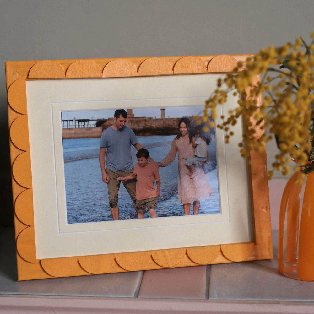 French Lavender Stained Scallop Frame