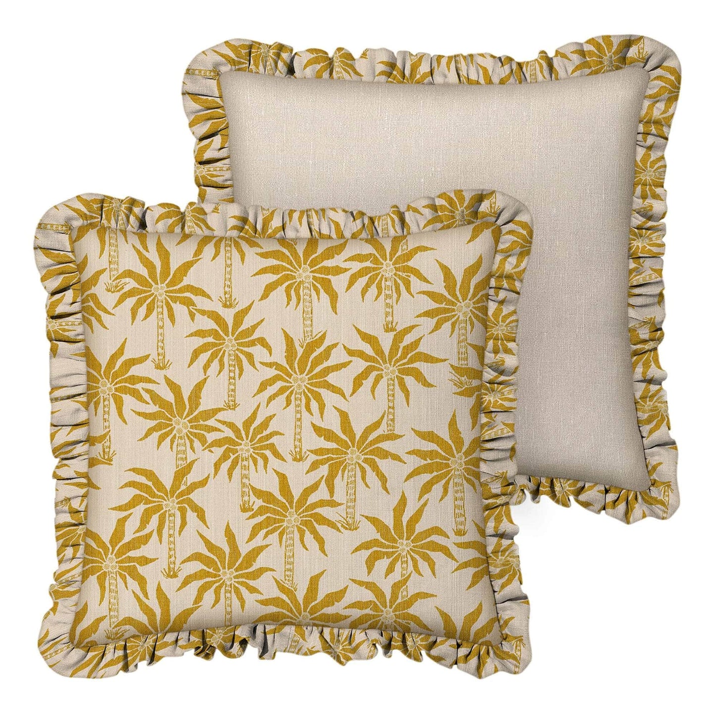 Cushion Laura Mustard & Ecru (45x45cm)