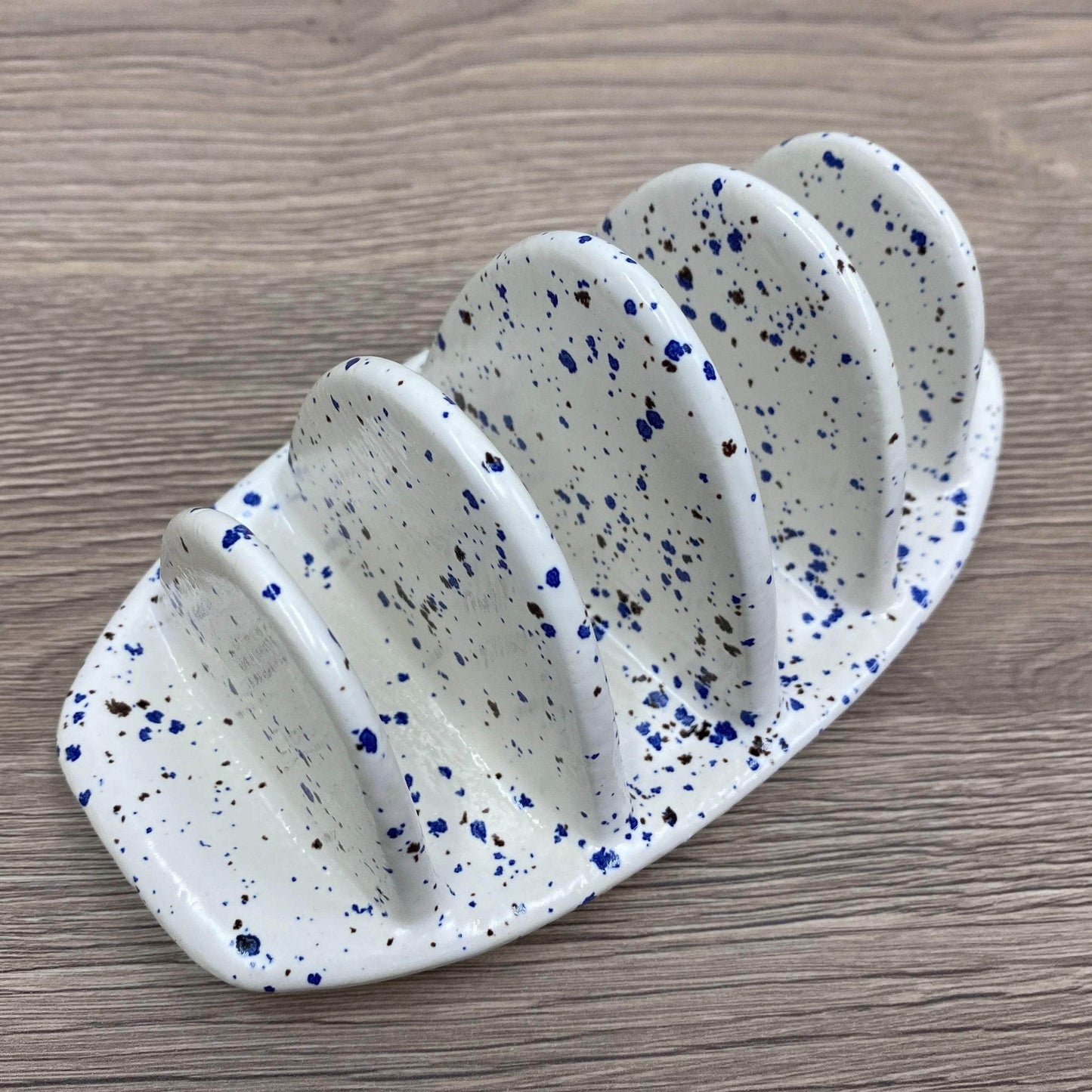 Toast Rack Speckled Blue Glaze