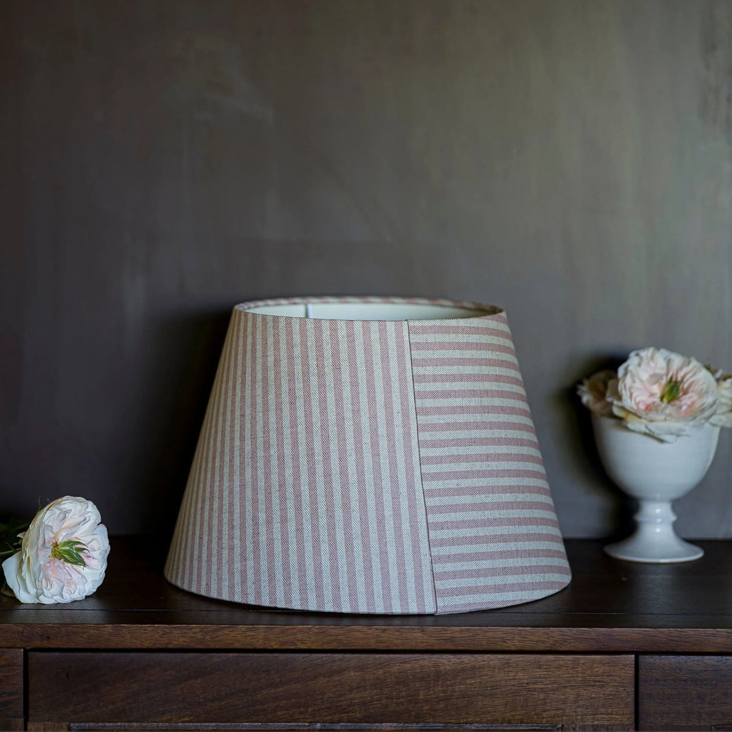 The Linen Card Lampshade In Old Rose