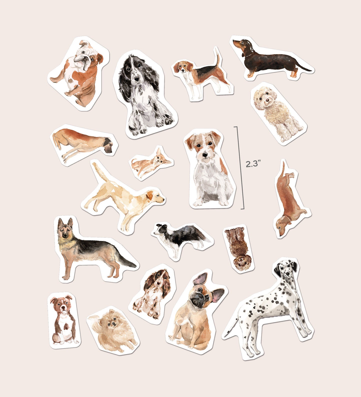 Watercolour Dog Ceramic Sticker Set