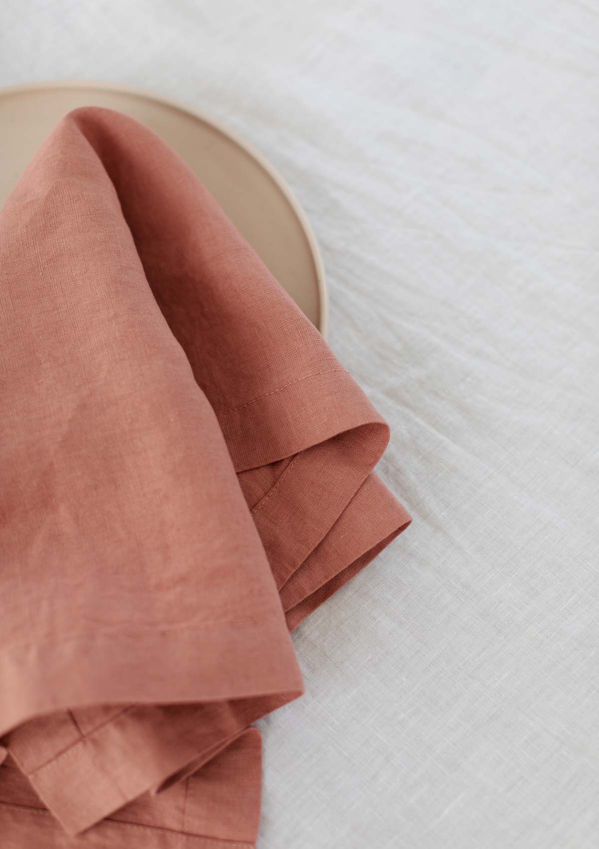 100% Linen Table Napkins - Rose Pink (Set of Four)