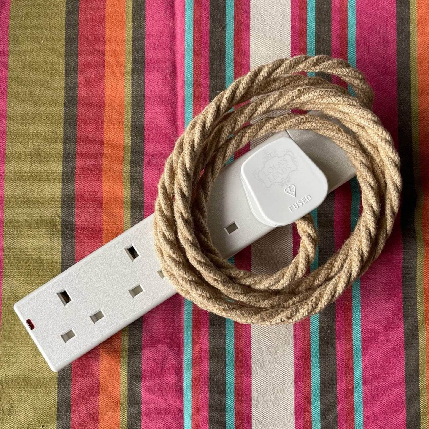 Fabric Extension Cable in Jute