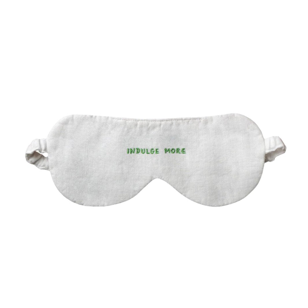 'Indulge More' Linen Eye Mask