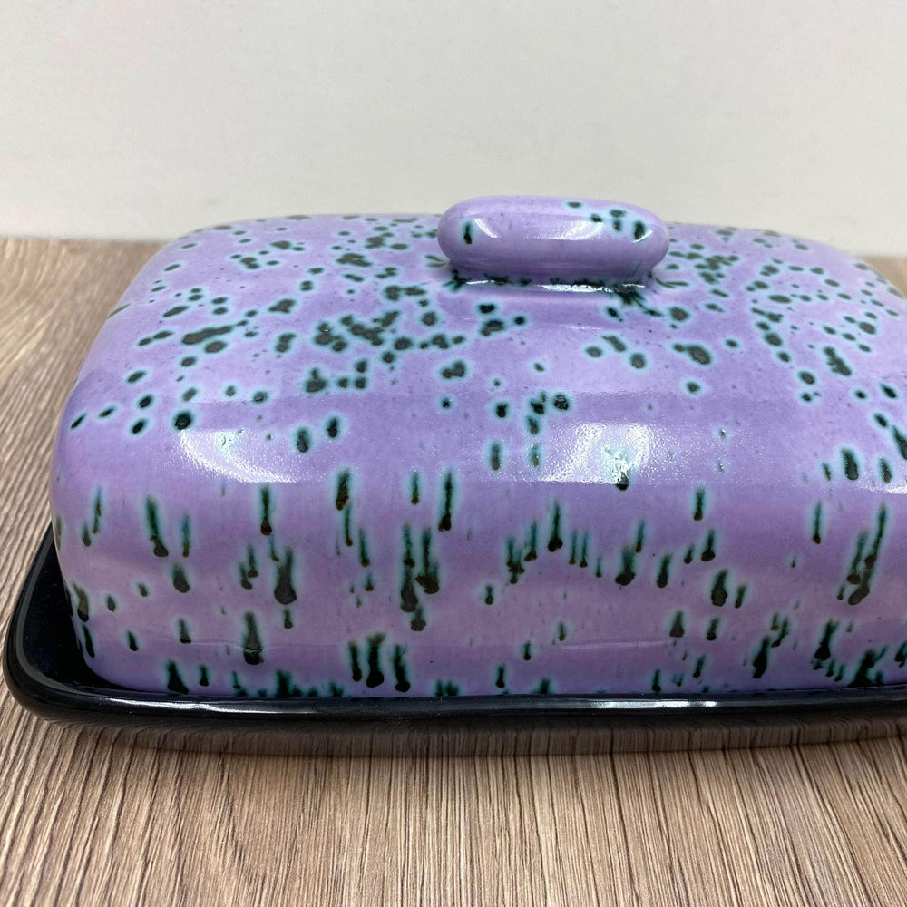 Butter Dish and Sugar Bowl Set - Speckled Purple