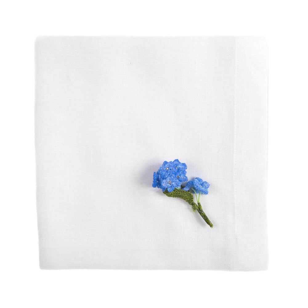 Dinner Napkin w/ Hydrangea Pin