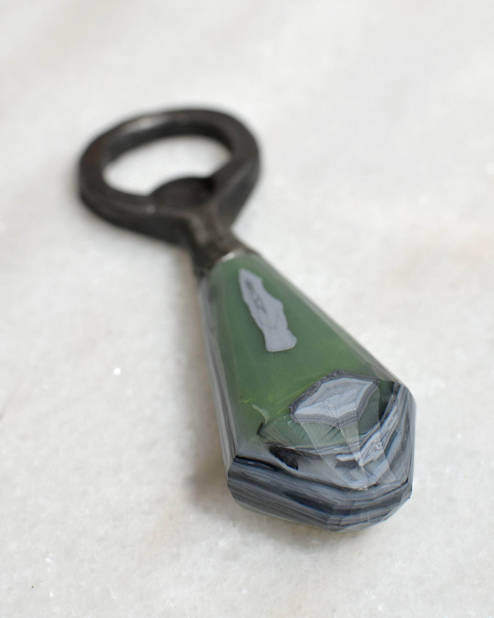 Recycled Plastic & Forged Steel Bottle Opener Stone Jade