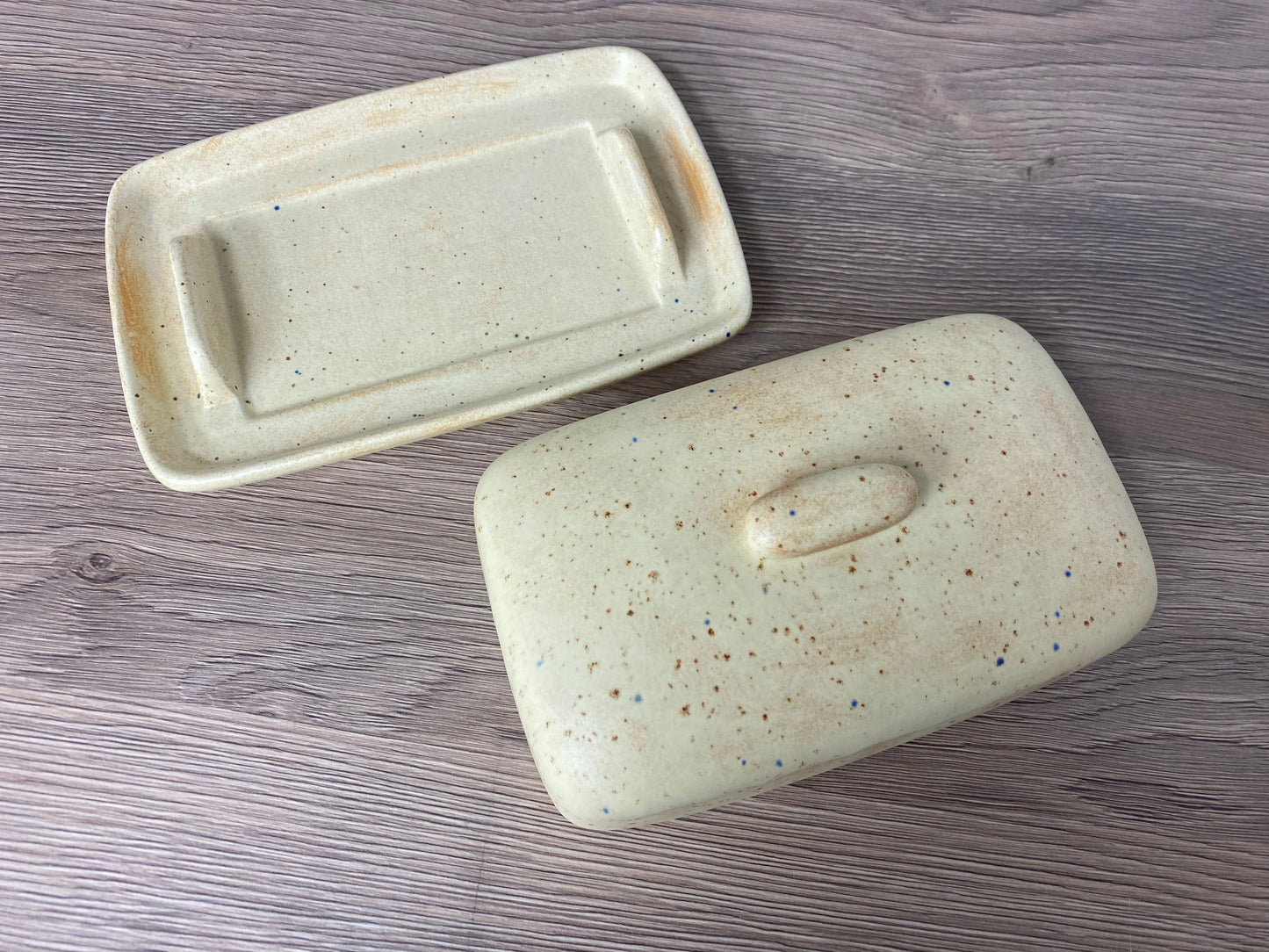 Butter Dish Oatmeal Speckle Glaze