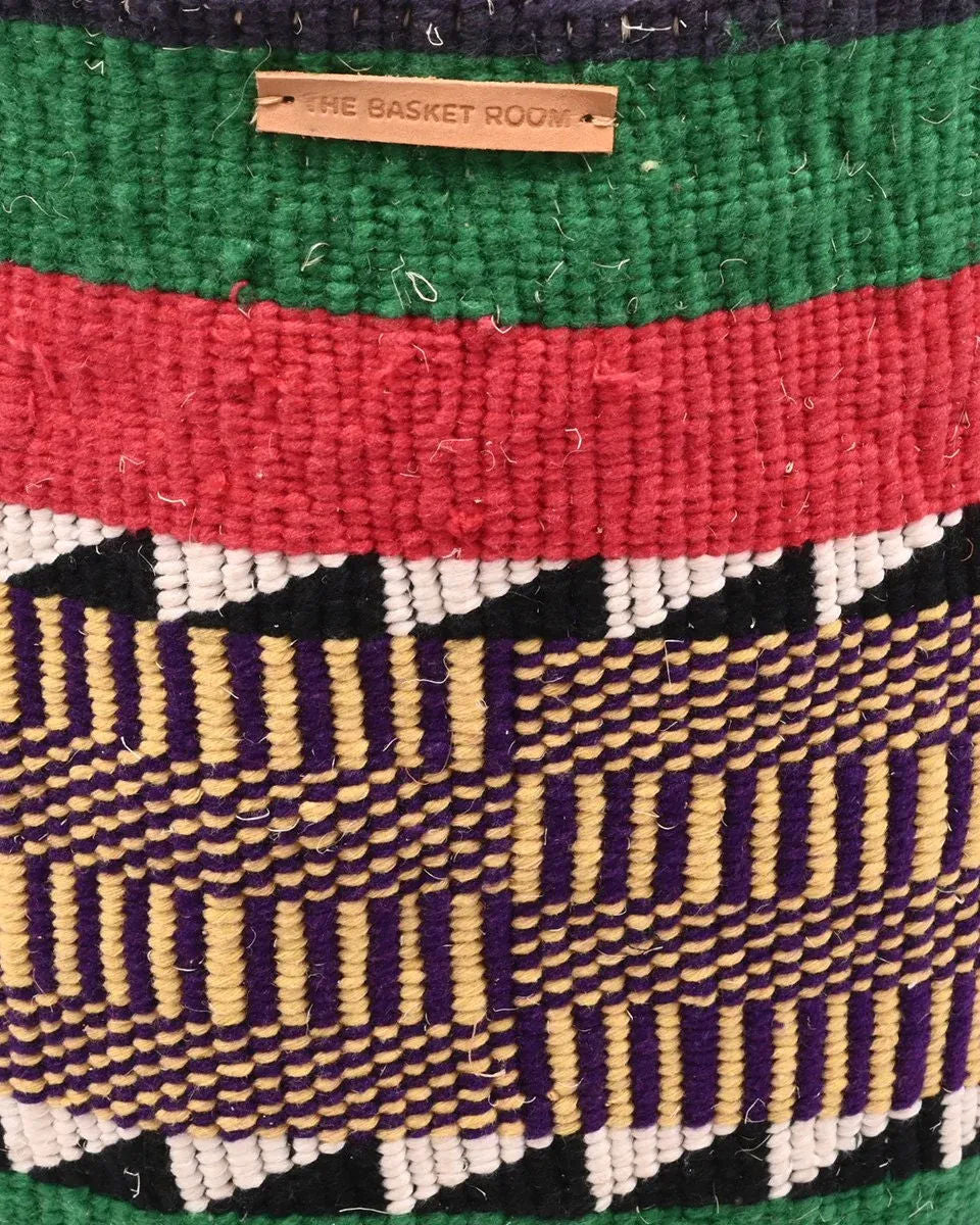 SHANGAZI: Extra Large Green, Red, Purple, Orange Wool Basket