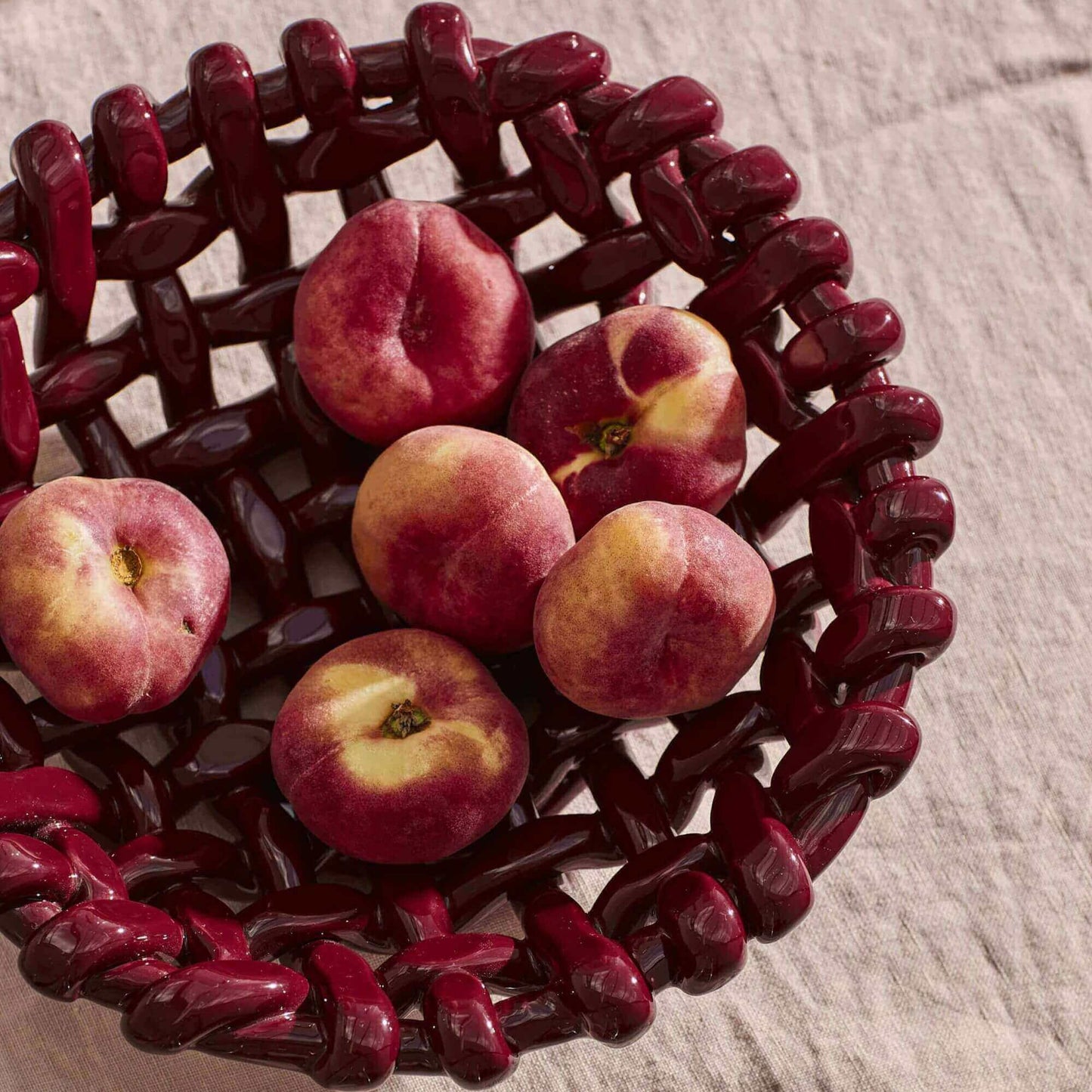 Burgundy Basketweave Bowl