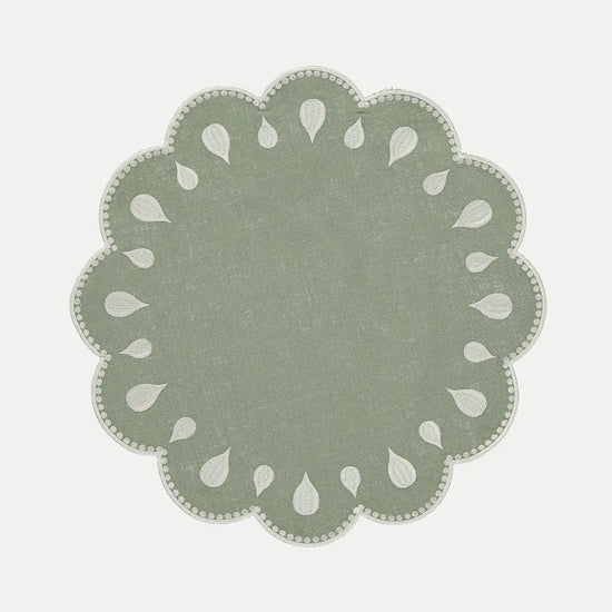 Gotas Placemat, Light Green with White