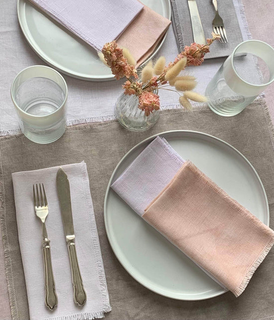 Naturally Dyed Pastel Assorted Napkins - Set of Four