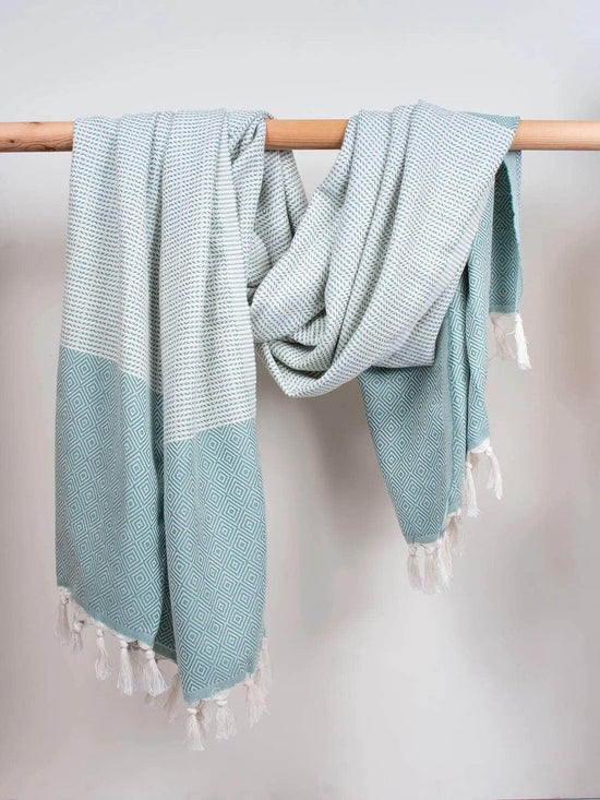 Nordic Dot Hammam Towel - Grey Green