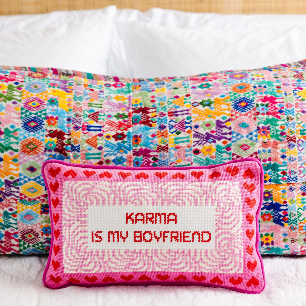 Karma Needlepoint Pillow