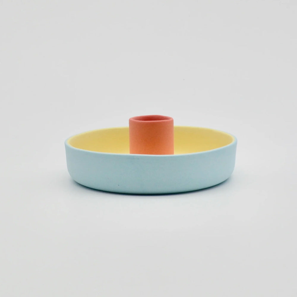 Candle Holder Blue/Yellow/Pink