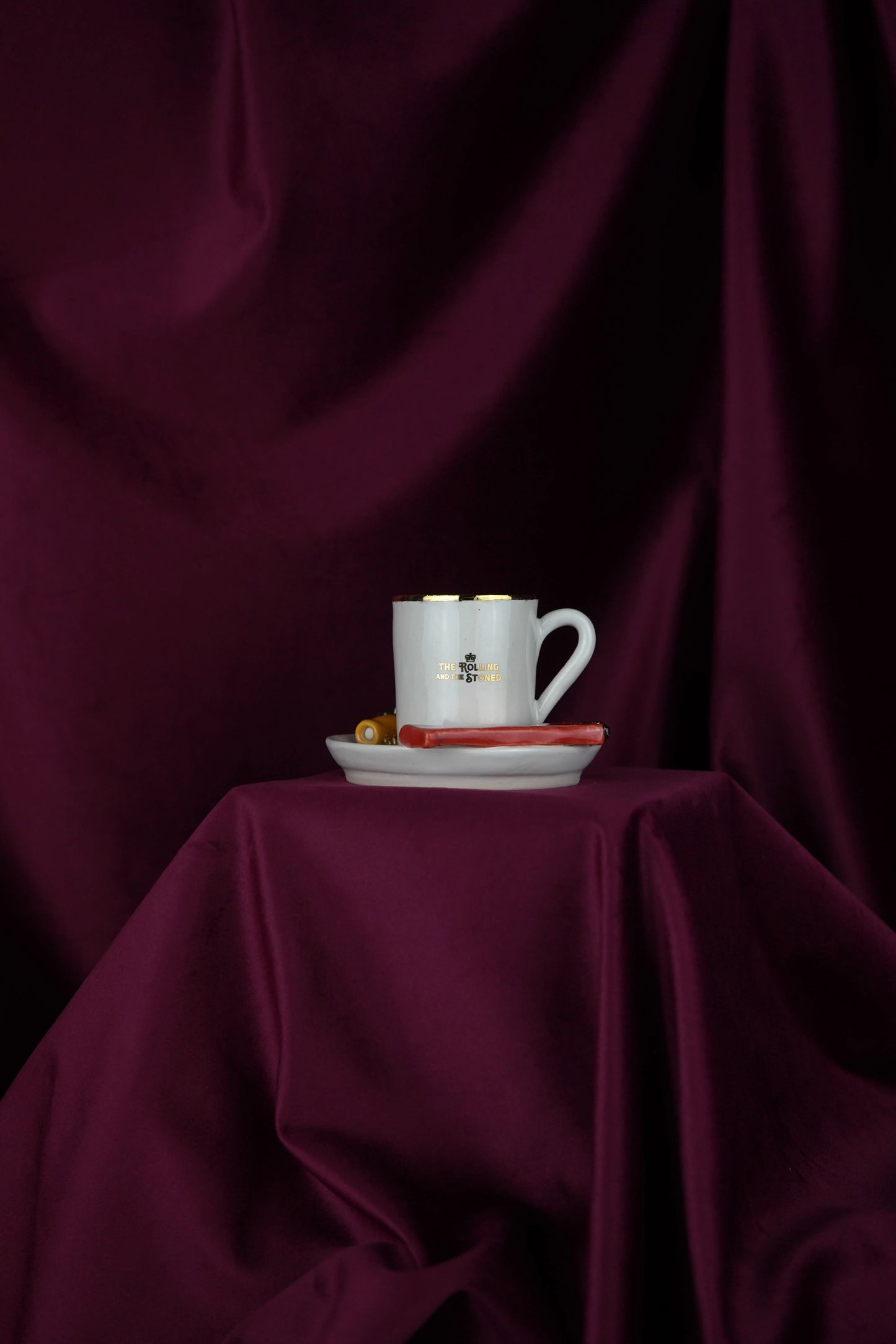 Branded Red Lighter Espresso Cup & Saucer